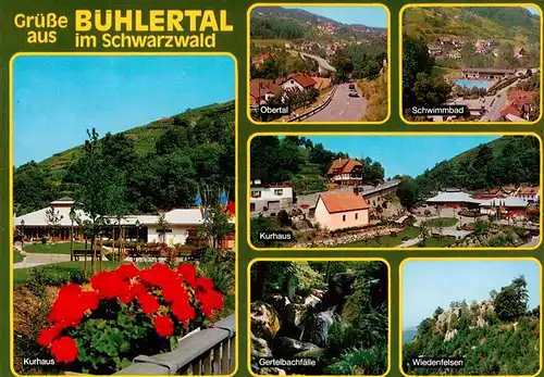 AK / Ansichtskarte  Buehlertal Kurhaus Obertal Schwimmbad Kurhaus Gertelbachfaelle Wiedenfelsen