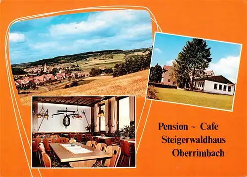 AK / Ansichtskarte 73915257 Oberrimbach_Burghaslach Pension Cafe Steigerwaldhaus Gaststube Panorama