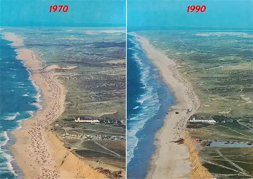 AK / Ansichtskarte 73915294 Kampen__Sylt Landverlust am Roten Kliff 1970 und 1990