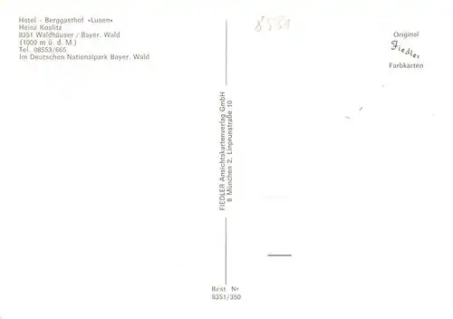 AK / Ansichtskarte  Waldhaeuser_Neuschoenau Hotel Berggasthof Lusen Gastraeume Zimmer