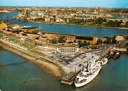 AK / Ansichtskarte  Wilhelmshaven Suedstrand mit Strandhalle und MS Wilhelmshaven 