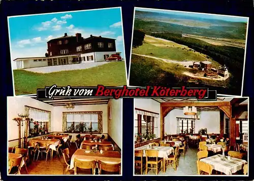 AK / Ansichtskarte 73915358 Rischenau_Luegde Berghotel und Gaststaette Koeterberg Gastraeume Fliegeraufnahme