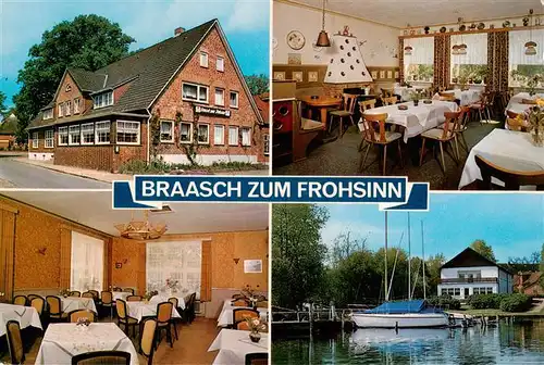 AK / Ansichtskarte  Bosau_Ostholstein Braasch zum Frohsinn Gaestehaus Seefrieden Boot