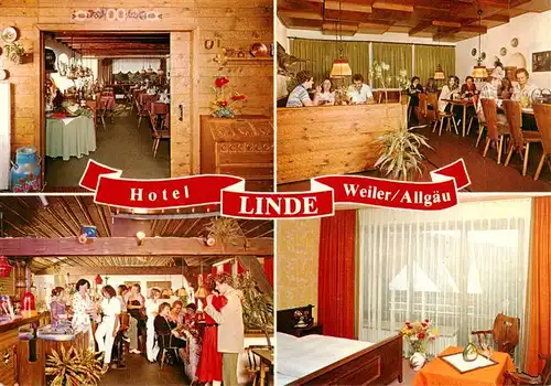 AK / Ansichtskarte  Weiler_Allgaeu Hotel Linde Gastraeume Zimmer