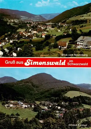 AK / Ansichtskarte  Simonswald_Simonswaeldertal Blick vom Neuenberg OT Eichhof