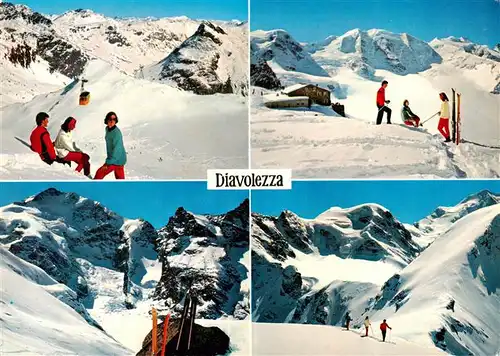 AK / Ansichtskarte  Diavolezza Diavolezzabahn Piz Bernina Diavolezza Huette mit Piz Palue Piz Cambrena