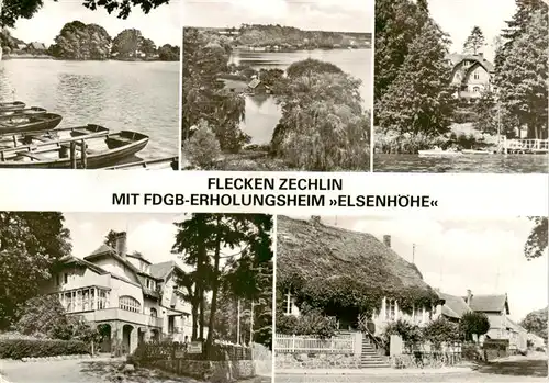 AK / Ansichtskarte 73915498 Zechlin_Flecken FDGB Erholungsheim Elsenhoehe Seepartien Bootsliegeplatz