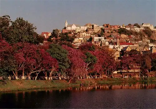 AK / Ansichtskarte 73915510 Antananarivo_Tananarive_Madagaskar Jacarandas au Bord du Lac Anosy