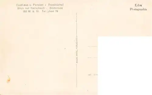 AK / Ansichtskarte  Rorschach_Bodensee_SG Fliegeraufnahme Gasthaus Pension zum Rossbuechel