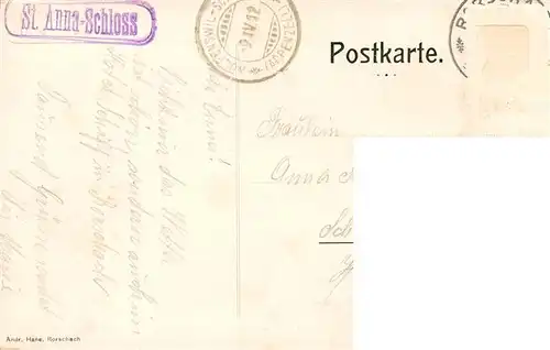 AK / Ansichtskarte  Rorschach_Bodensee_SG St. Anna Schloss Saal Jaegerstuebli Kapelle