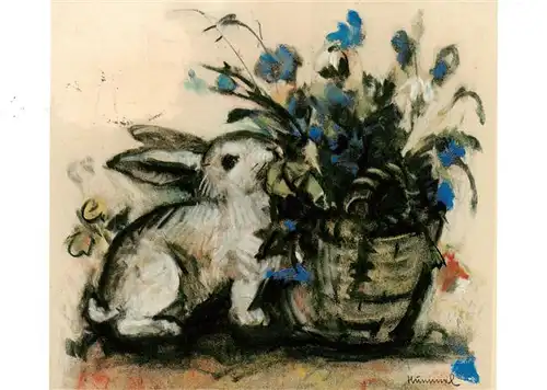 AK / Ansichtskarte 73915571 Hummel_Kuenstler-AK-Nr. Nr. 720 Hase und Blumenkorb 