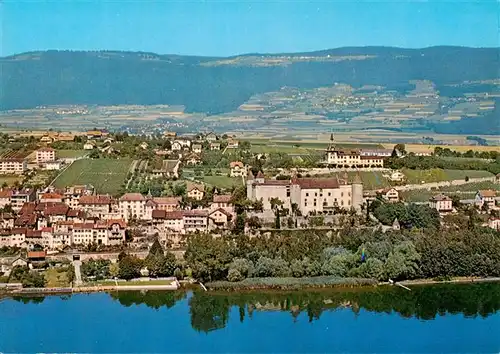 AK / Ansichtskarte  Grandson_VD Le Chateau Lac de Neuchatel et Jura Vue aerienne