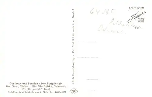 AK / Ansichtskarte  Vier_Stoeck_Odenwald Waldgaststaette Zum Burgviertel
