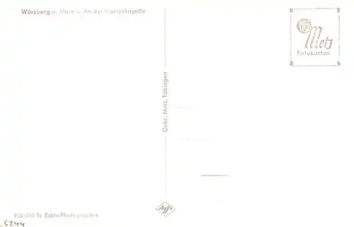 AK / Ansichtskarte  Wuerzburg_Bayern An der Marienkapelle