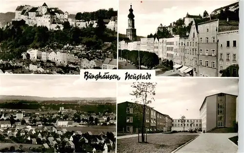 AK / Ansichtskarte  Burghausen__Salzach_Oberbayern Schloss Panorama Teilansichten