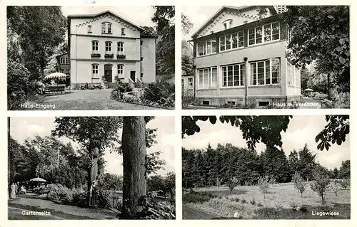 AK / Ansichtskarte  Laggenbeck_Ibbenbueren Haus Eingang Haus mit Veranden Gartenseite Liegewiese