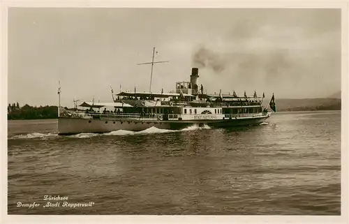AK / Ansichtskarte  Zuerichsee_ZH Dampfer Stadt Rapperswil