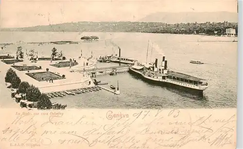AK / Ansichtskarte  Geneve_GE La Rade vue vers Cologny