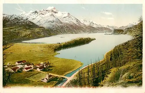 AK / Ansichtskarte  Sils_Baselgia_GR mit Silsersee und Piz della Margna