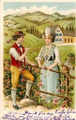 AK / Ansichtskarte  Appenzell_IR Trachtenpaar