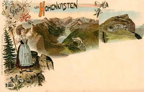 AK / Ansichtskarte  Appenzell_IR Blick vom Hohenkasten Appenzellerin