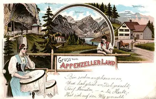 AK / Ansichtskarte  Appenzeller_Land_IR Wildkirchli Seealpsee Bauernhaus