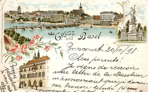 AK / Ansichtskarte  Basel_BS Panorama St Jakobsdenkmal Das Rathaus