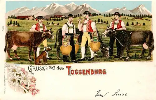 AK / Ansichtskarte  Toggenburg_SG Panorama Trachten