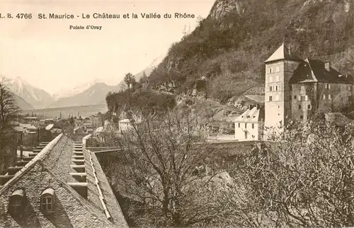AK / Ansichtskarte  St_Maurice__Valais_VS Le Chateau et la Vallee du Rhone Pointe d'Orny