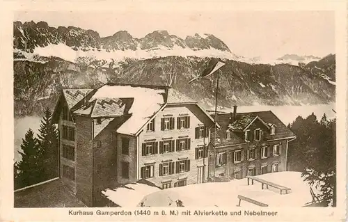 AK / Ansichtskarte  Gamperdon_1440m_Flums_SG Kurhaus mit Alvierkette und Nebelmeer