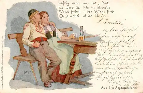 AK / Ansichtskarte  Appenzeller_Land_IR Paar im Wirtshaus