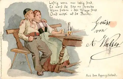 AK / Ansichtskarte  Appenzeller_Land_IR Paar im Wirtshaus