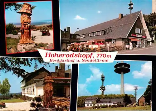 AK / Ansichtskarte 73916023 Hoherodskopf_Schotten Berggeist Paule Berggasthof UKW Sendetuerme