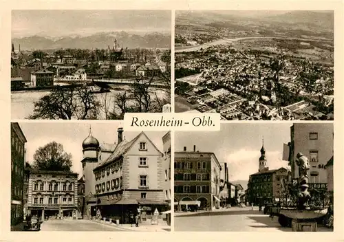 AK / Ansichtskarte  Rosenheim__Bayern Panorama Fliegeraufnahme Ortspartien