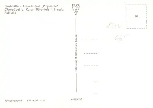 AK / Ansichtskarte  Oberpoebel_Schmiedeberg Gaststaette Putzmuehle