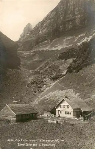 AK / Ansichtskarte  Bollenwies_1471m_Berggasthaus_Faehlensee_IR Saxerluecke mit erstem Kreuzberg