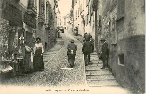 AK / Ansichtskarte  Lugano_Lago_di_Lugano_TI Via alla stazione