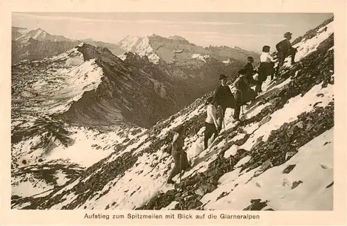 AK / Ansichtskarte  Glarner_Toedi Aufstieg zum Spitzmeilen mit Blick auf die Glarneralpen