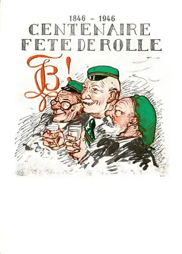 AK / Ansichtskarte  Rolle__VD Centenaire Fete de Rolle Karikatur