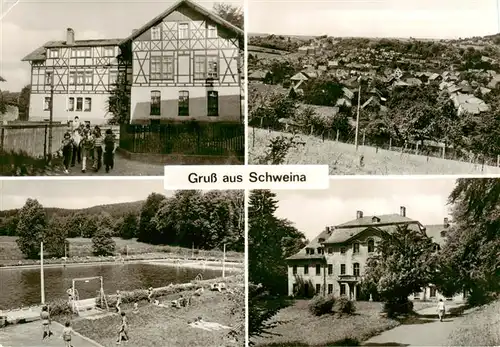 AK / Ansichtskarte 73916206 Schweina_Bad_Liebenstein Froebel Kindergarten Panorama Schwimmbad Schloss Gluecksbronn