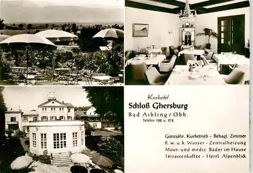 AK / Ansichtskarte 73916271 Bad_Aibling Kurhotel Schloss Ghersburg Terrassenkaffee Gaststube