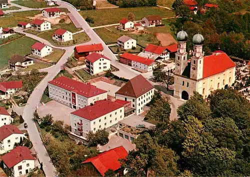 AK / Ansichtskarte 73916294 Pfarrkirchen_Inn Wallfahrtskirche mit Salvatorkolleg Fliegeraufnahme