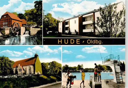AK / Ansichtskarte 73916332 Hude__Oldenburg Muehle Wohnhaus Park Schwimmbad