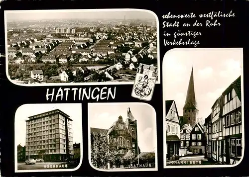 AK / Ansichtskarte  Hattingen__Ruhr Fliegeraufnahme Hochhaus Rathaus Johannisstrasse