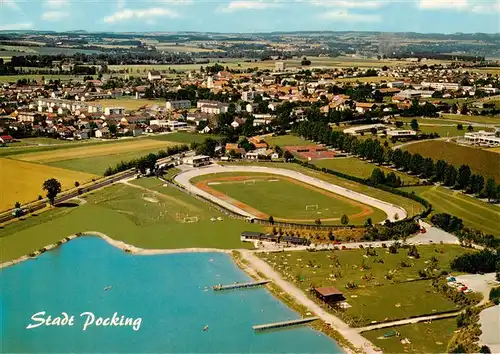 AK / Ansichtskarte  Poecking_Niederbayern an der Therme Bad Fuessing mit Freizeitzentrum Fliegeraufnahme