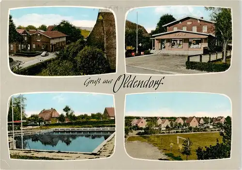 AK / Ansichtskarte 73916368 Oldendorf_Holstein Teilansichten SPAR Geschaeft Schwimmbad
