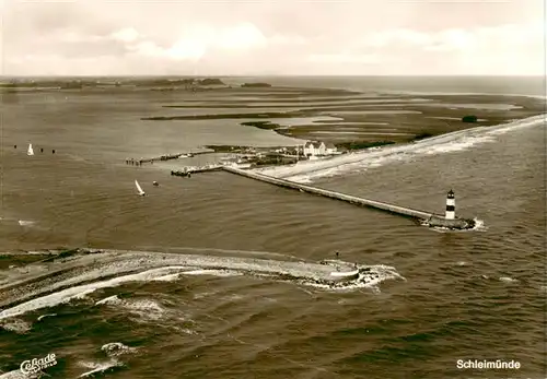 AK / Ansichtskarte  Schleimuende_Luebeck Fliegeraufnahme mit Leuchtturm