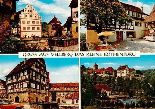 AK / Ansichtskarte 73916463 Vellberg Gasthof Metzgerei Zum Schwanen Rathaus Fachwerkhaus Schloss