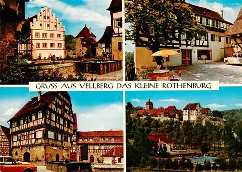 AK / Ansichtskarte  Vellberg Gasthof Metzgerei Zum Schwanen Rathaus Fachwerkhaus Schloss