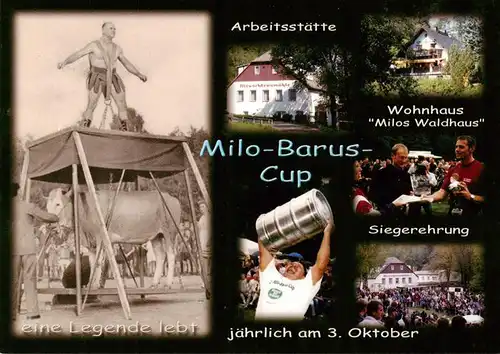 AK / Ansichtskarte 73916482 Eisenberg__Thueringen Milo Barus Cup Arbeitsstaette Wohnhaus Milos Waldhaus Siegerehrung 